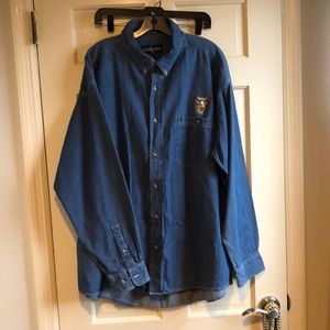 EUC Men’s Denim Shirt w/ USMA 67 Crest Sz XXL